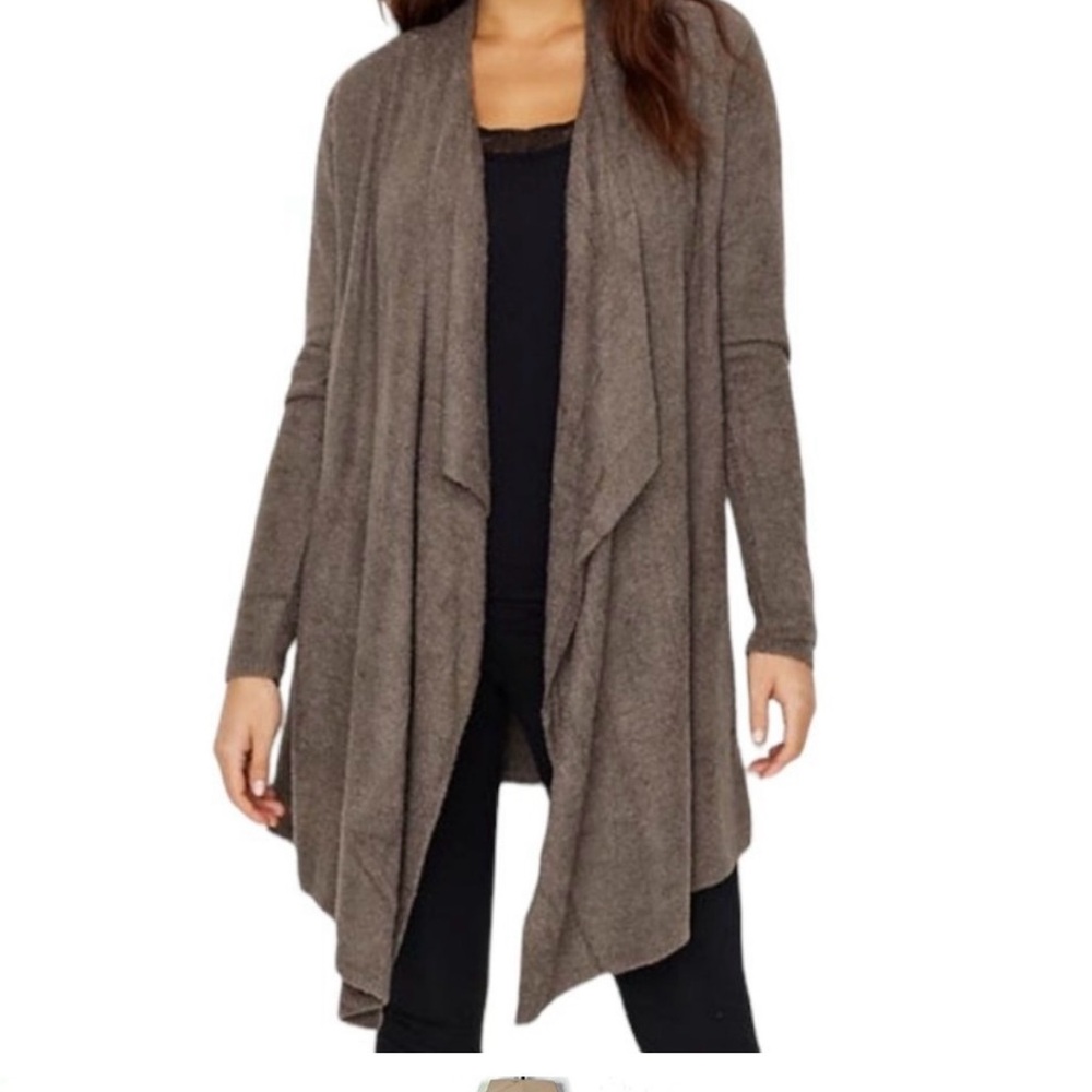 Barefoot Dreams Taupe Waterfall Cardigan Cozychic Lite - Size Small/Medium
